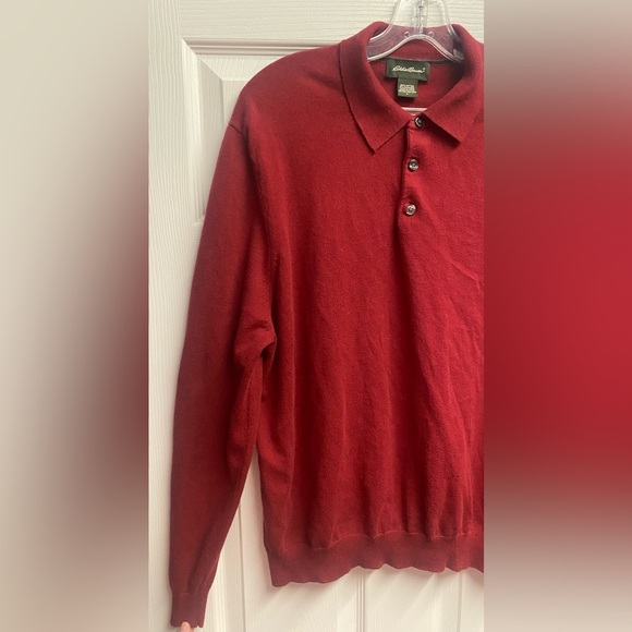 Eddie Bauer Men’s Cashmere/Cotton Blend Pullover Button Sweater Size Large - Picture 2 of 5